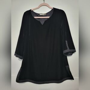 Soft Surroundings Women's Velvet Tunic Top Black Size Small